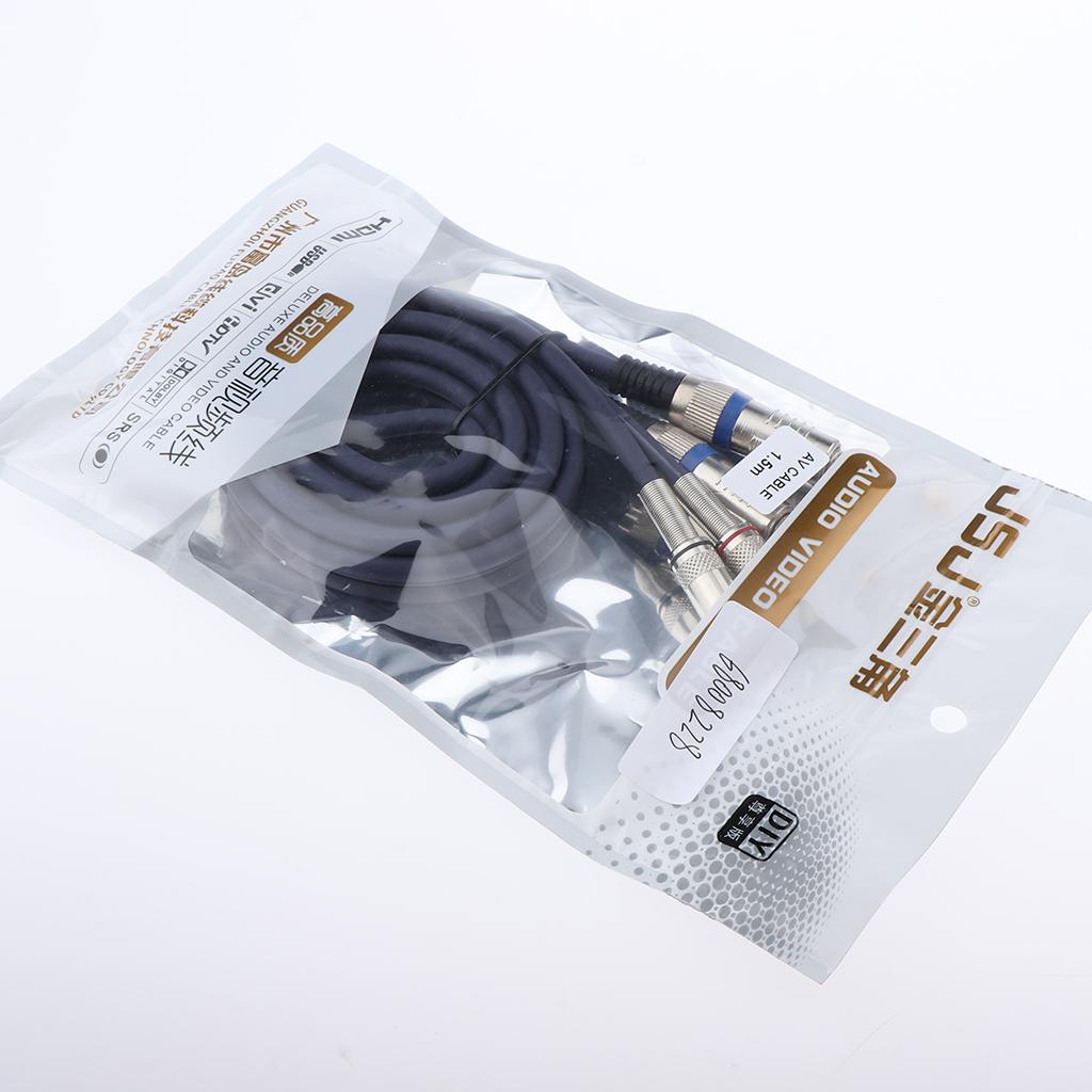 Audio Cable Dual 1/4 6.35mm to Dual RCA Phono for Mixer Amplifier 150cm"