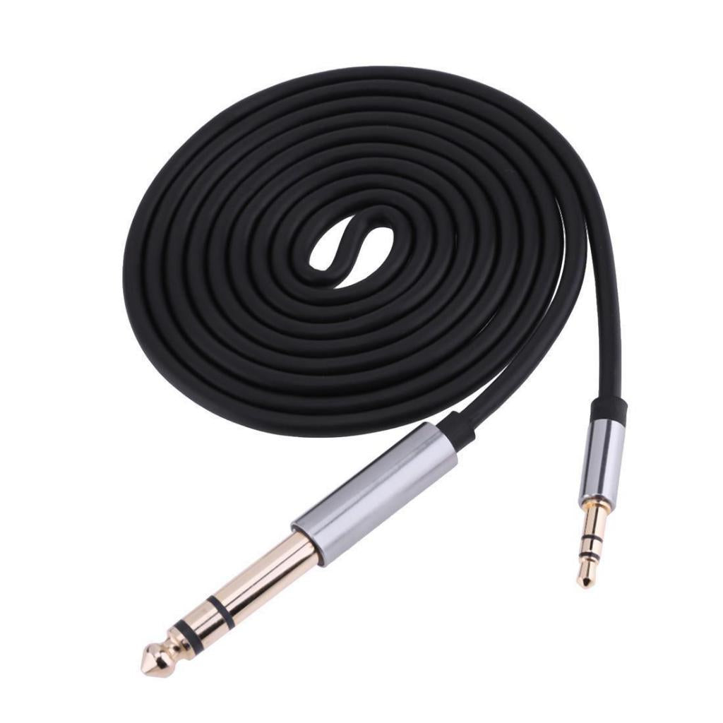 2Pieces 1.5m 3.5mm 1/8 Male To 6.35mm 1/4" Male Stereo Audio Cable"