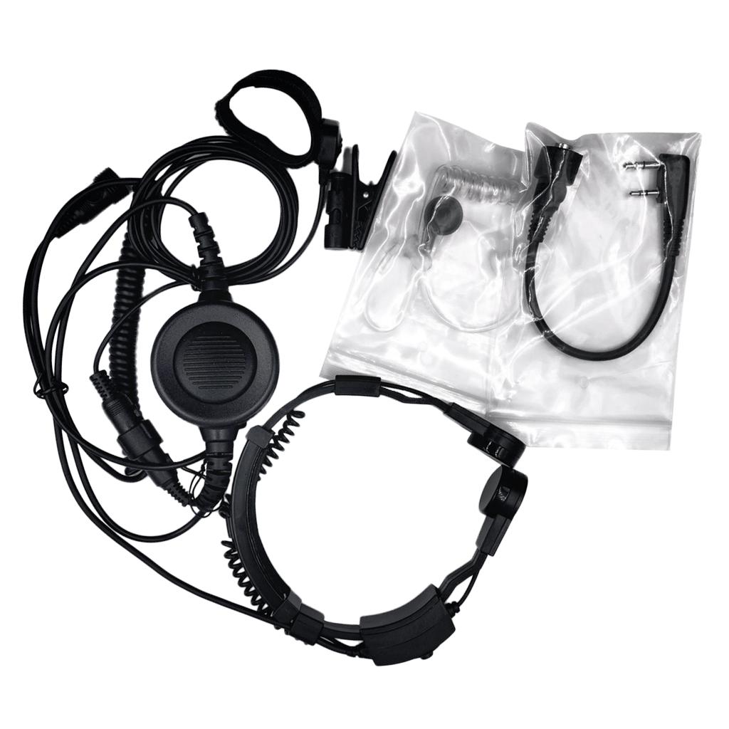Throat Mic Headset With Finger PTT For Kenwood Radio TK-3206/3207 UV-5R