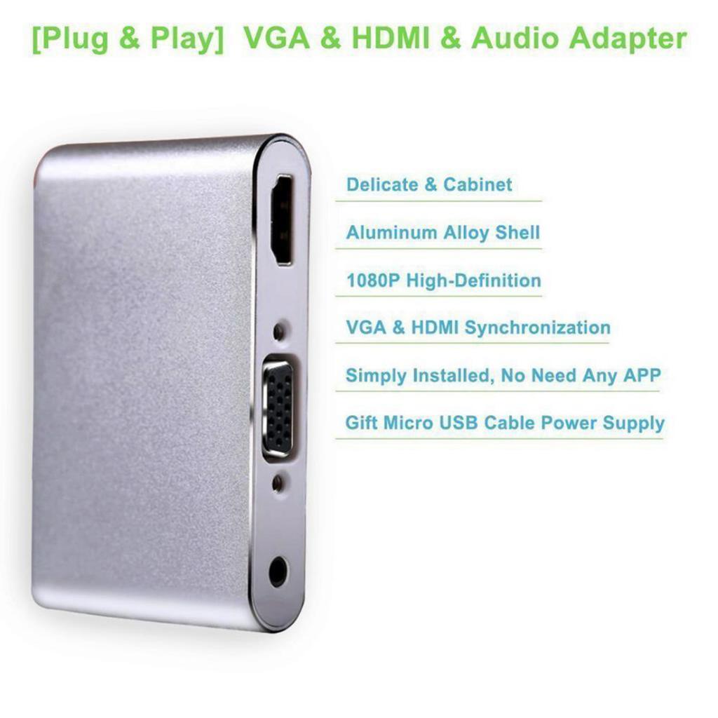 1080P HD For iPhone to HDMI VGA Audio Adapter For iPad iPhone X/8+/8/7+