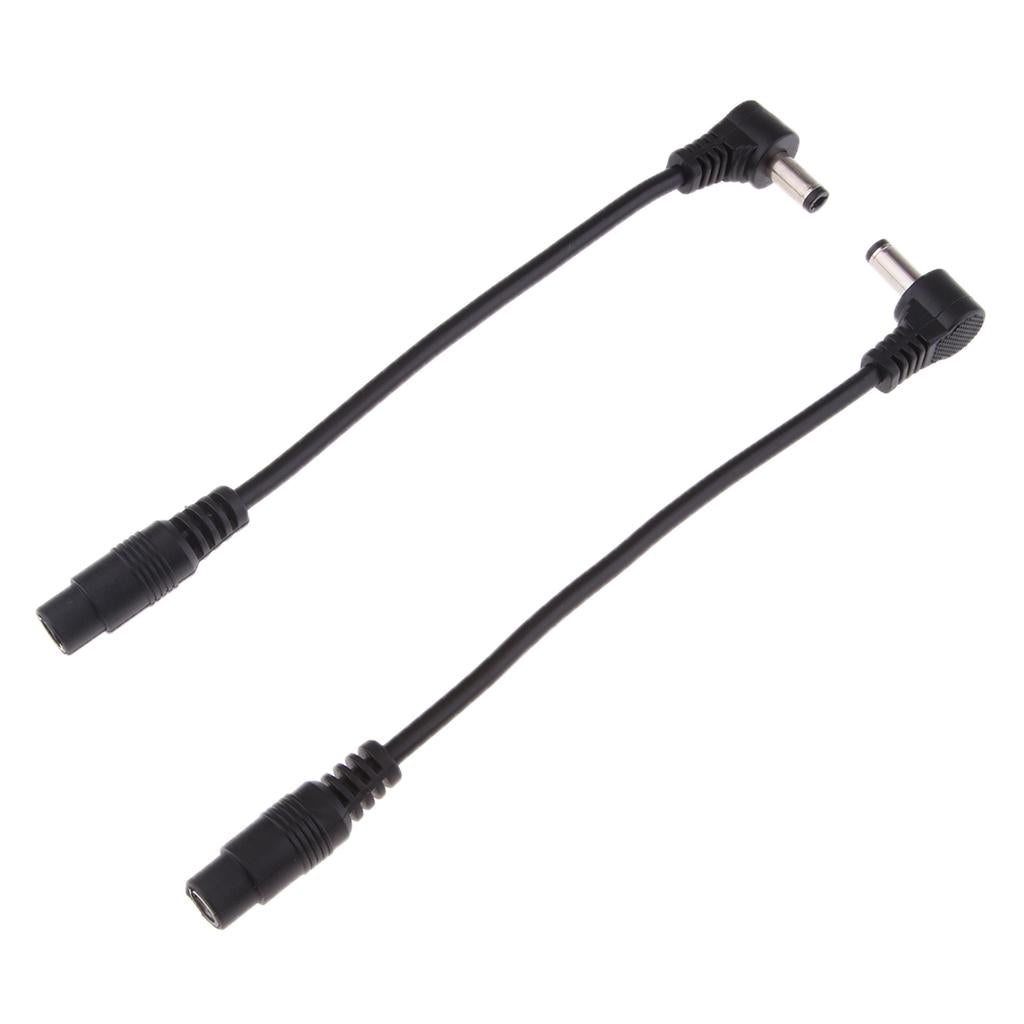 2pcs DC Power 5.5x2.1mm Female to 5.5x2.5mm Male Adapter Cable Right Angle