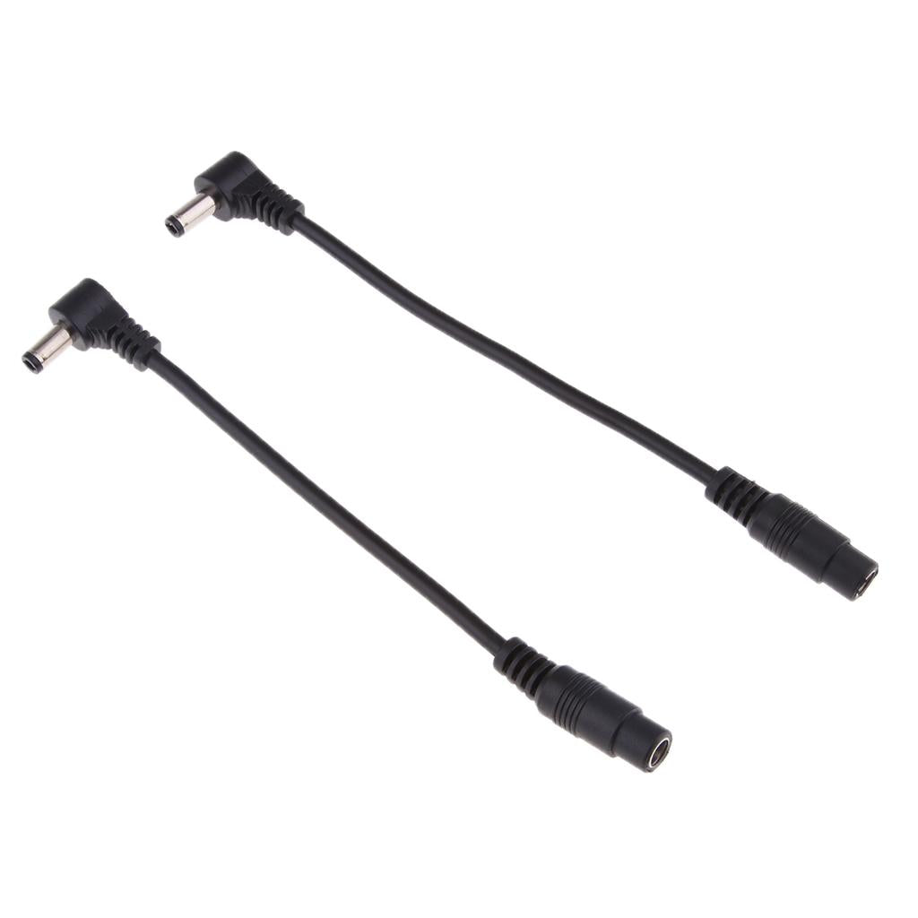 2pcs DC Power 5.5x2.1mm Female to 5.5x2.5mm Male Adapter Cable Right Angle