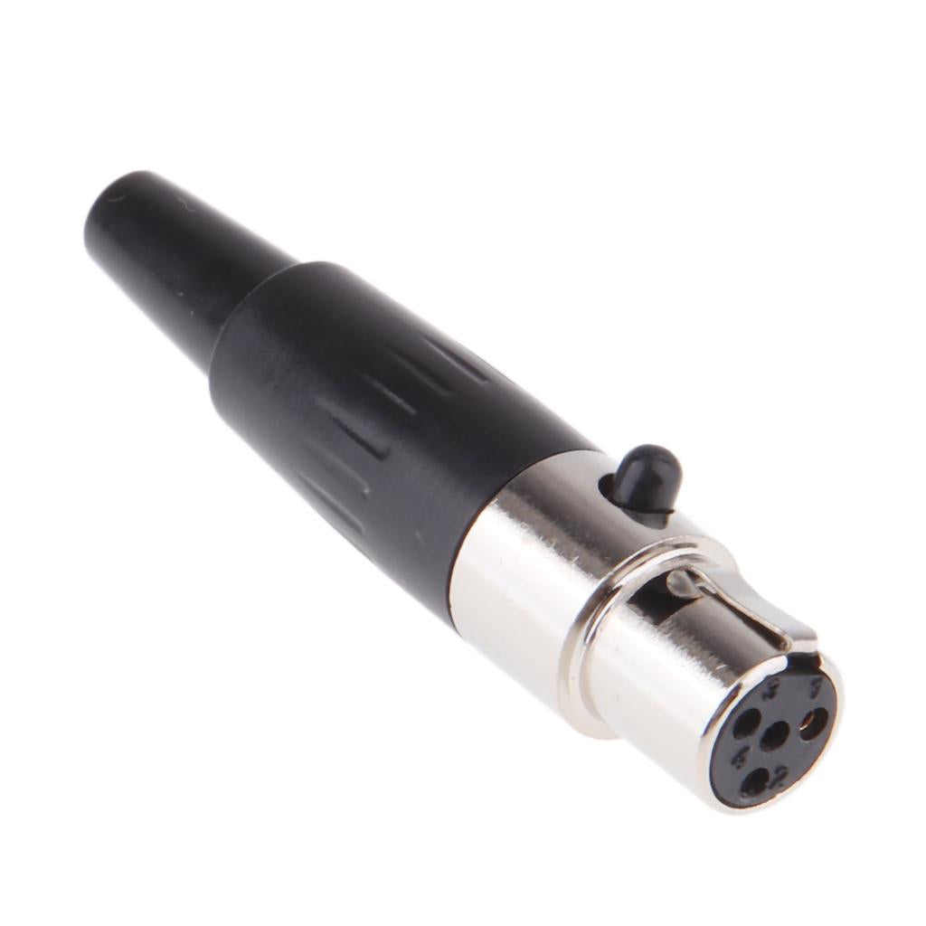 Metal 4Pin/4P Mini XLR Connector Plug Female Audio Microphone Connector