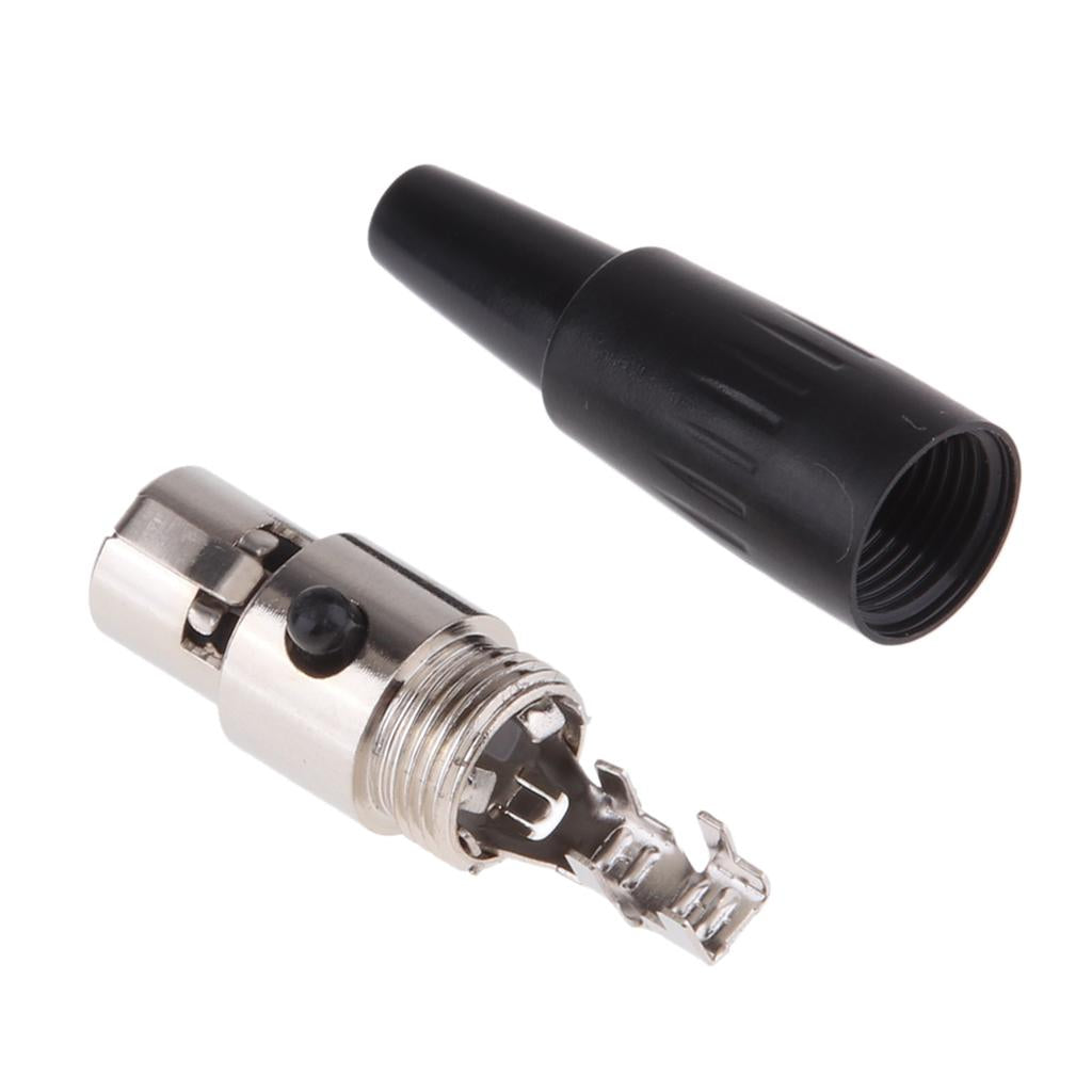 Metal 4Pin/4P Mini XLR Connector Plug Female Audio Microphone Connector