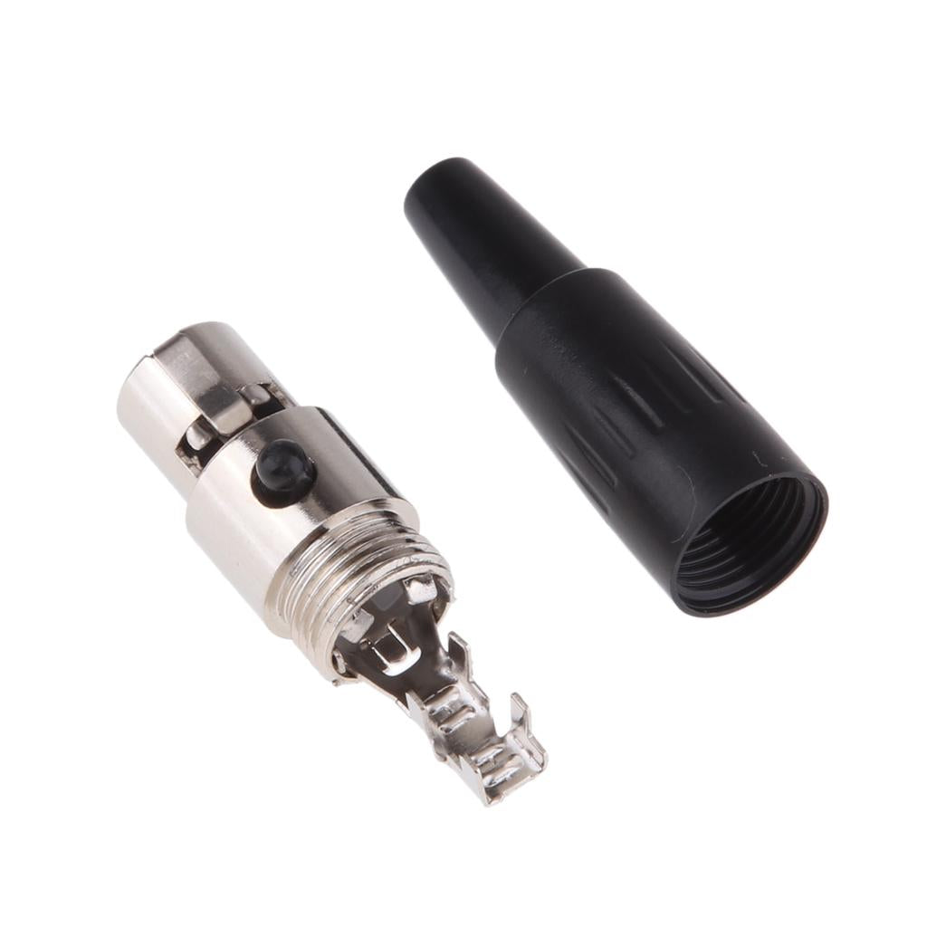 Metal 4Pin/4P Mini XLR Connector Plug Female Audio Microphone Connector