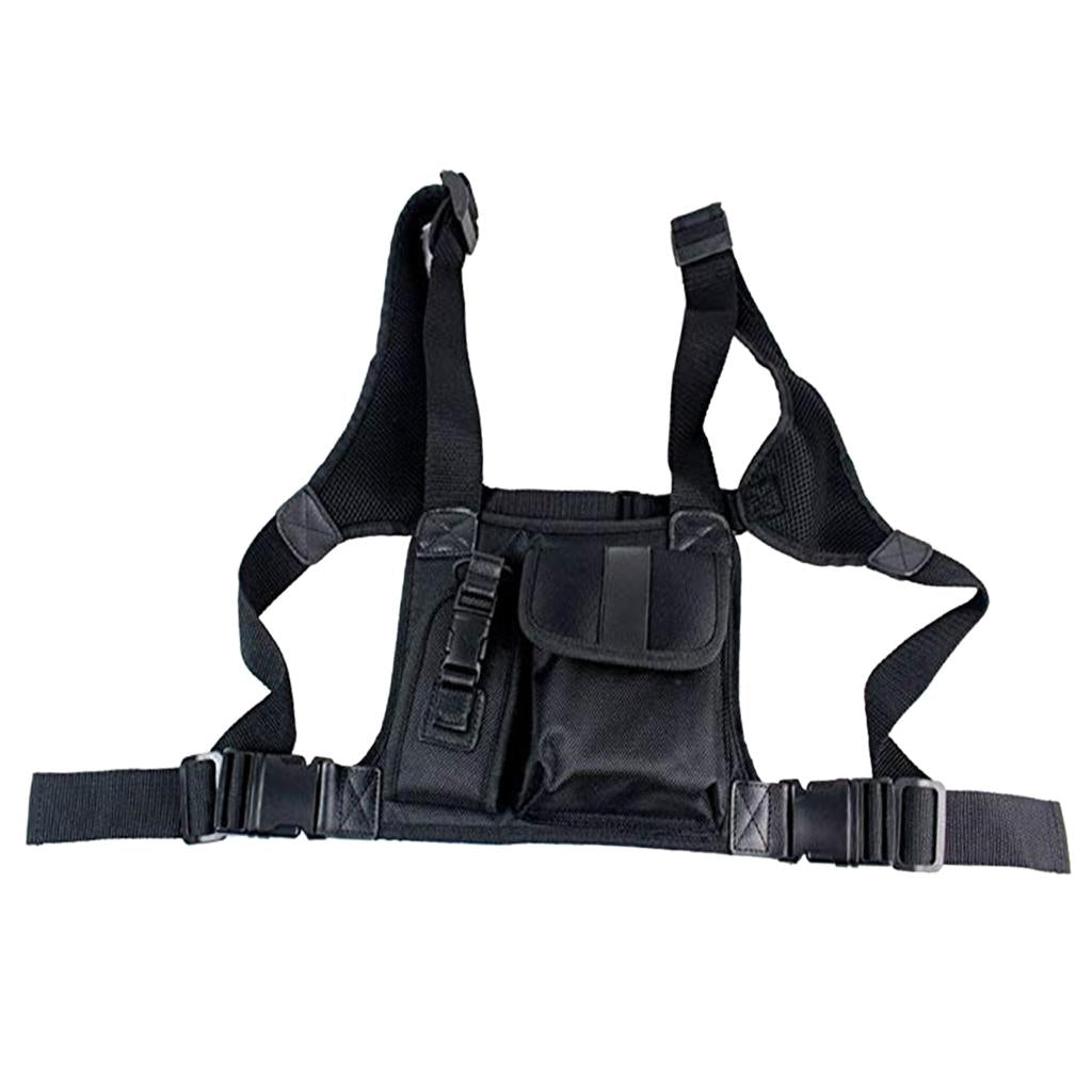 Radio Chest Harness Chest Front Pack Pouch Holster Vest Rig for 2 Way Radio