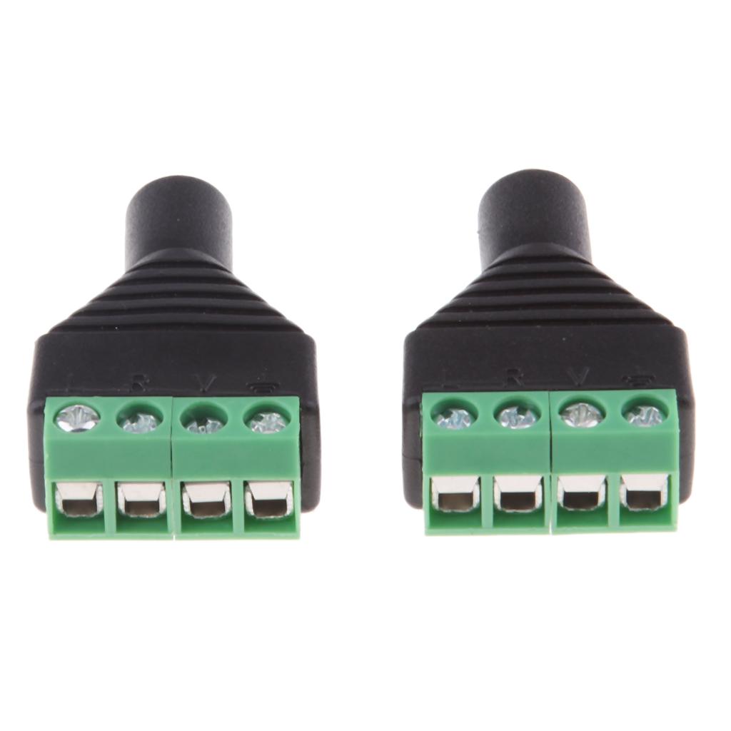 3.5mm Stereo Female Jack to AV Screw Video AV Balun Terminal Plug Adapter