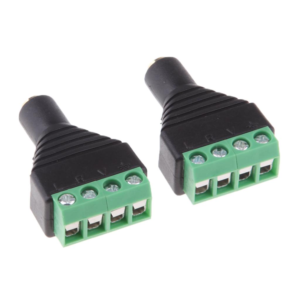 3.5mm Stereo Female Jack to AV Screw Video AV Balun Terminal Plug Adapter
