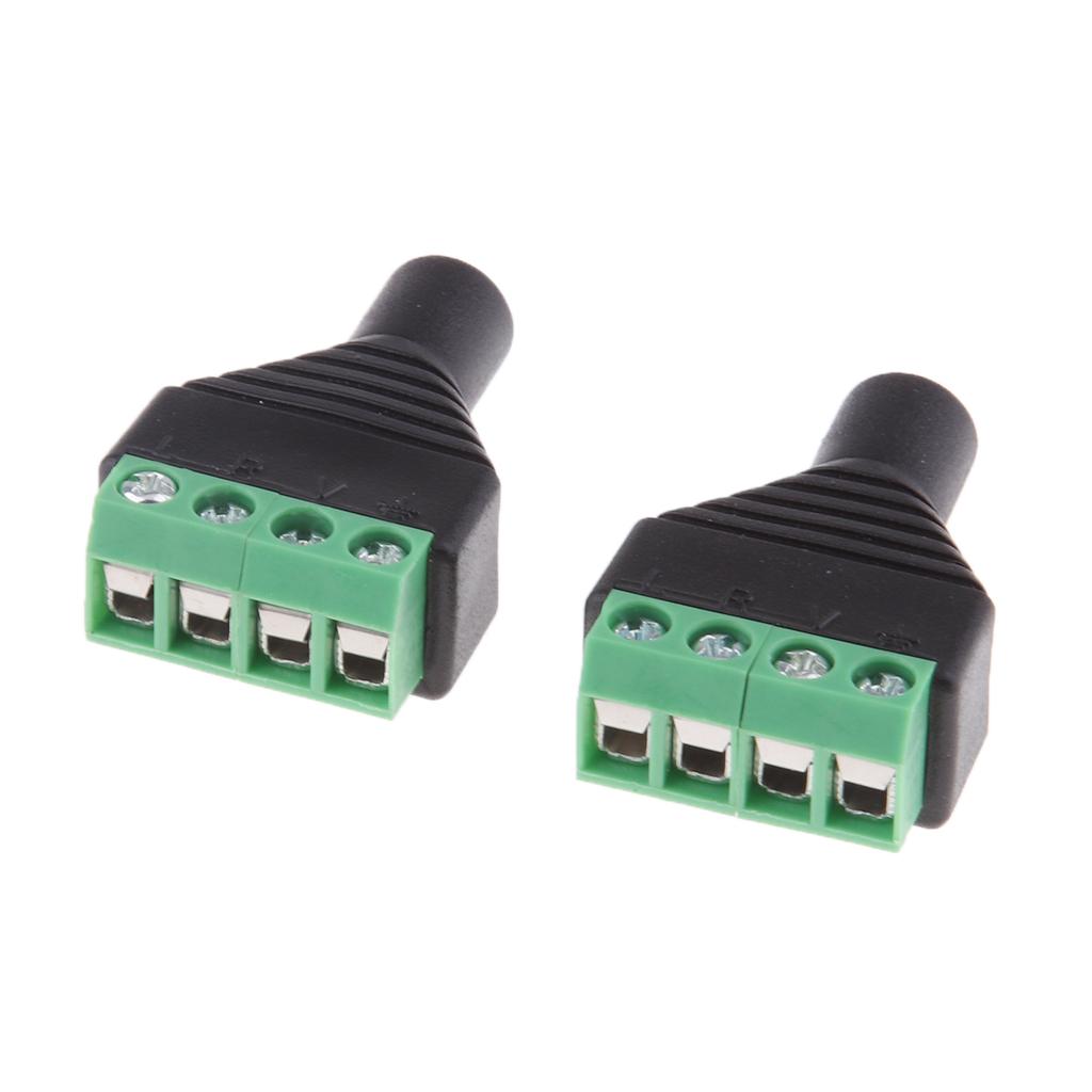 3.5mm Stereo Female Jack to AV Screw Video AV Balun Terminal Plug Adapter