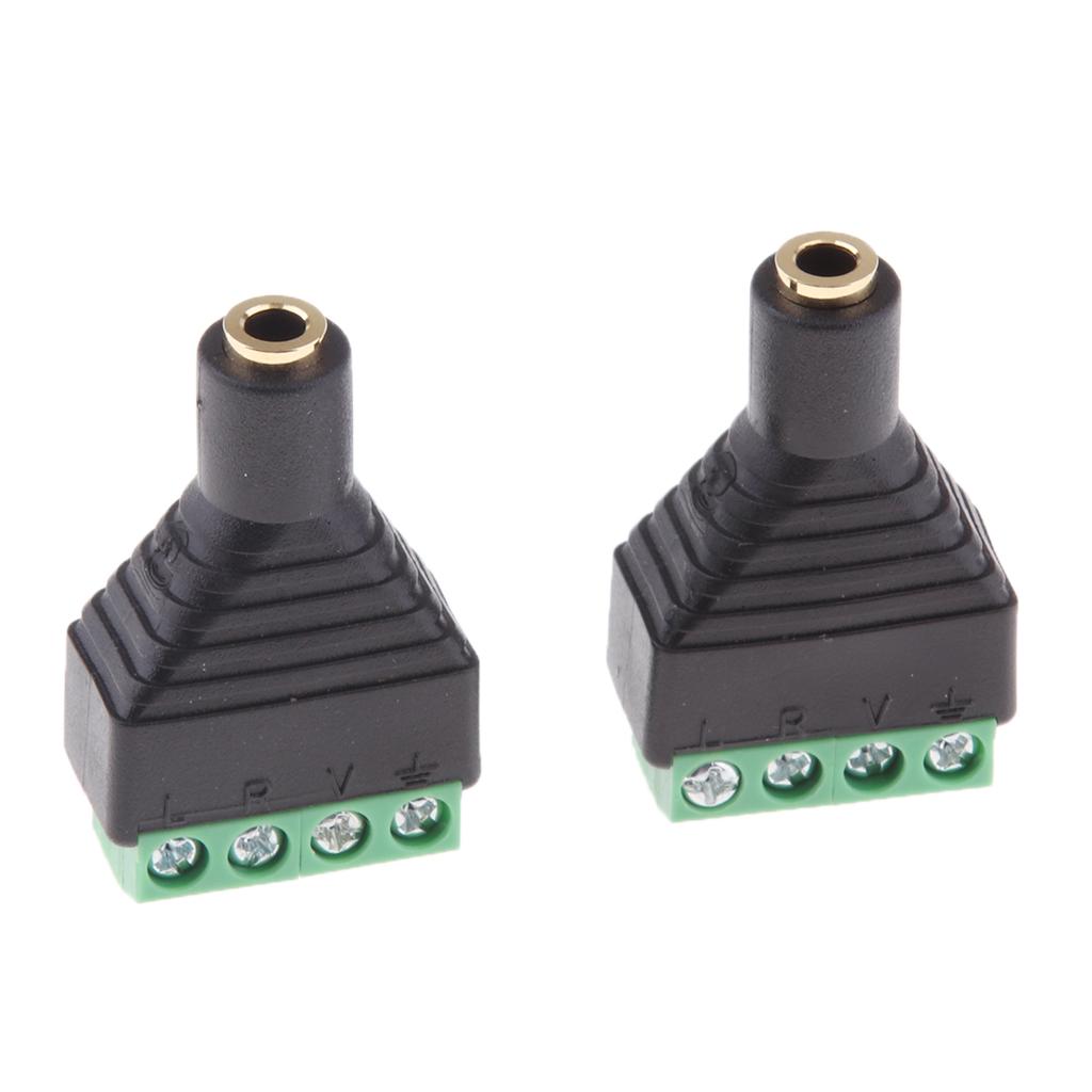 3.5mm Stereo Female Jack to AV Screw Video AV Balun Terminal Plug Adapter