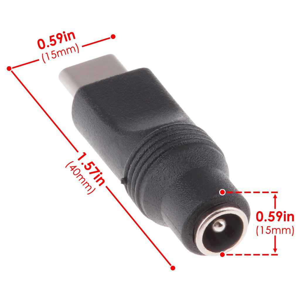 Type-C Male To 5.5x2.1mm Female Converter For Laptop PC