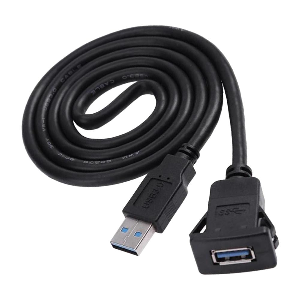 2m/6.6ft Single Port USB Panel Flush Mount Cable Car Mount Extension Cable