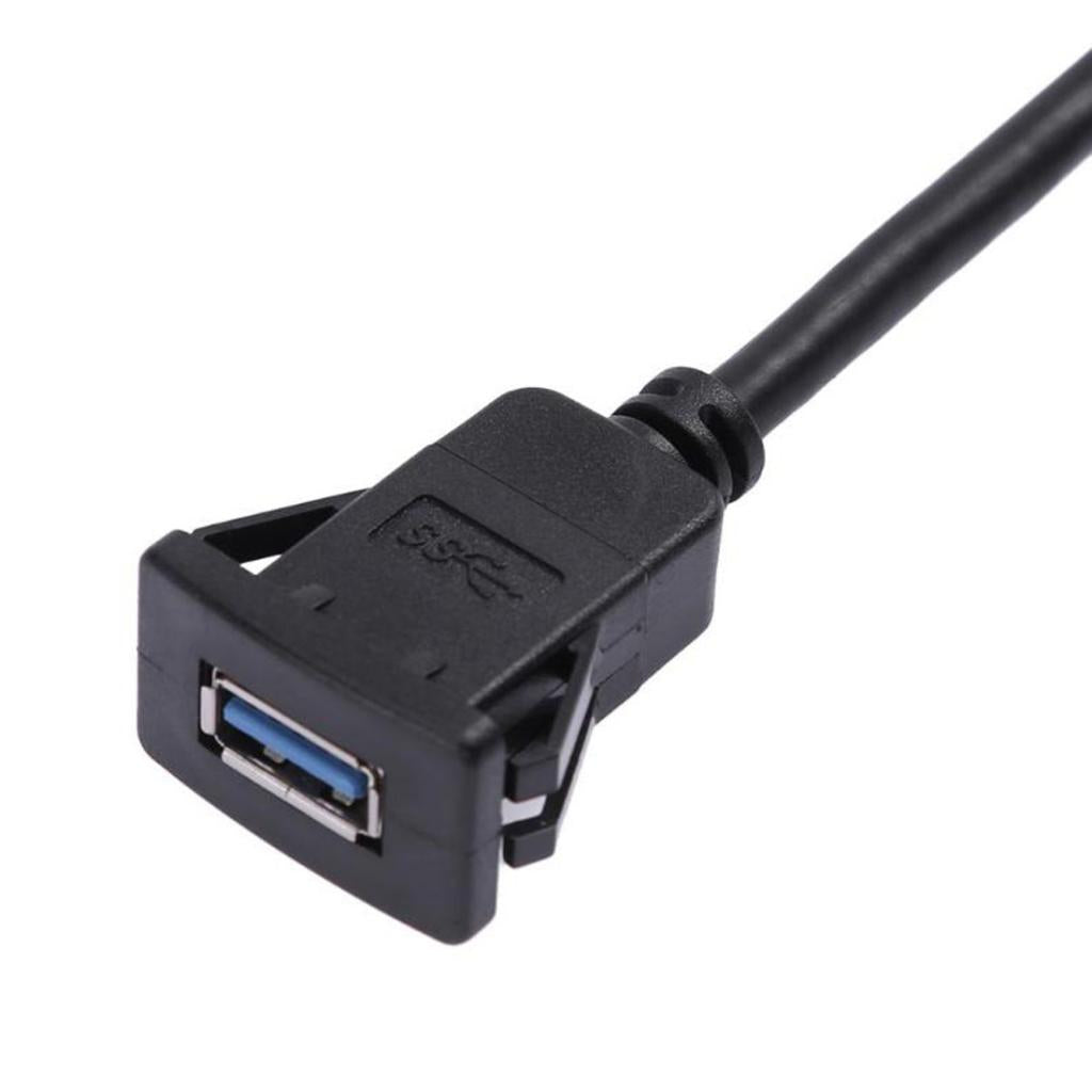 1m/3.1ft Single Port USB Panel Flush Mount Cable Car Mount Extension Cable