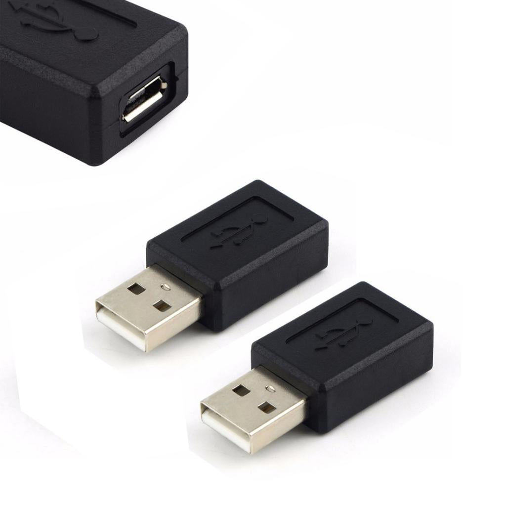 2Pcs USB2.0 Male to Micro USB Female Charging Adapter Data Converter Plug