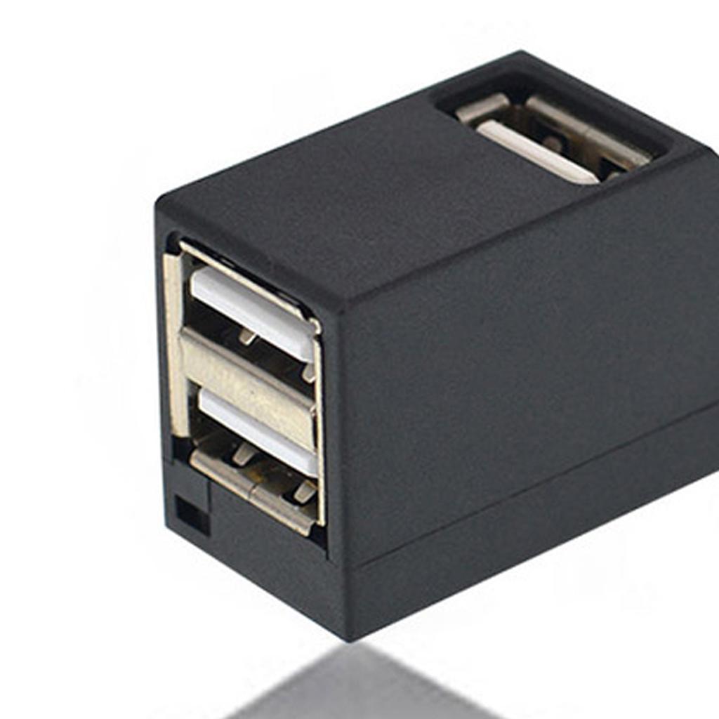 Portable High Speed USB to 3port USB2.0 Hub Splitter Adapter for PC Black