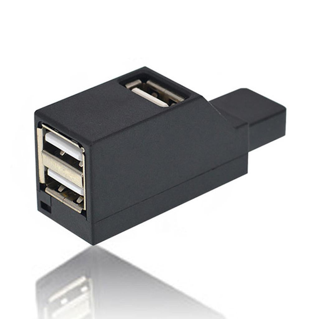 Portable High Speed USB to 3port USB2.0 Hub Splitter Adapter for PC Black