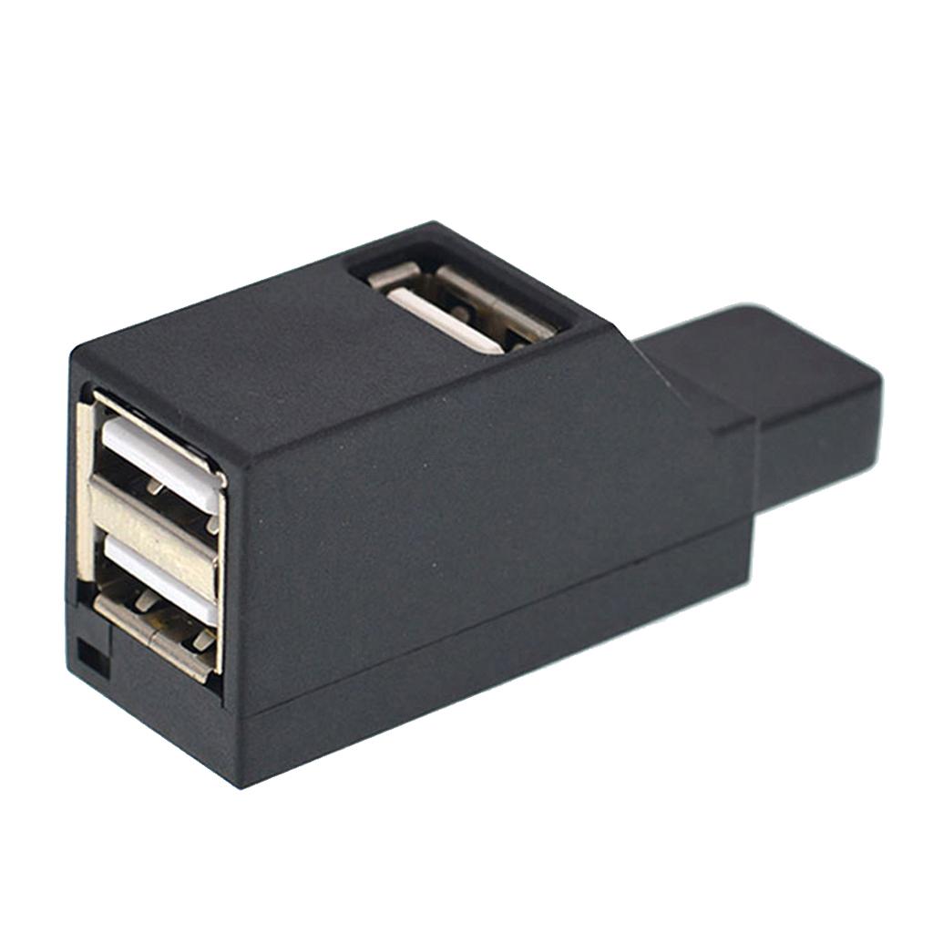 Portable High Speed USB to 3port USB2.0 Hub Splitter Adapter for PC Black