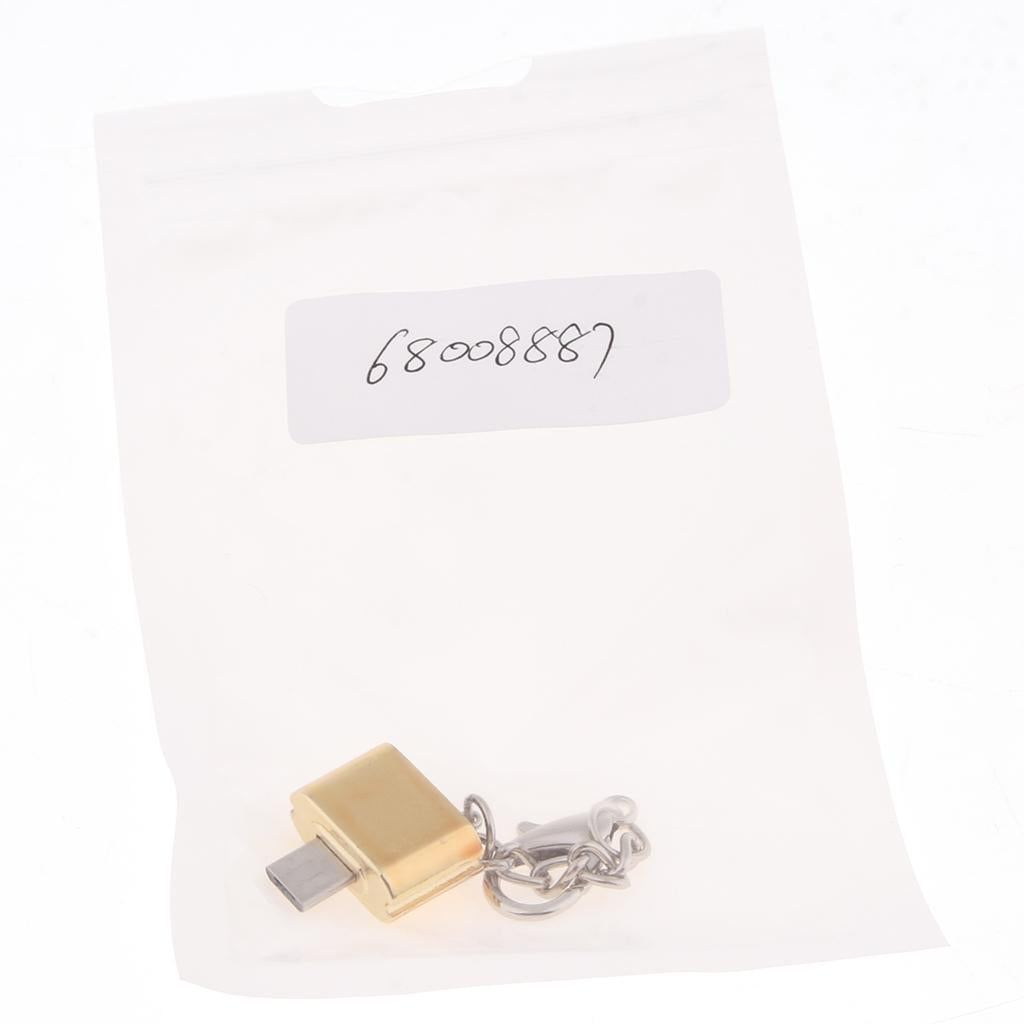 USB A Female to Micro USB Male OTG Adapter Connector for Phone Laptop Gold