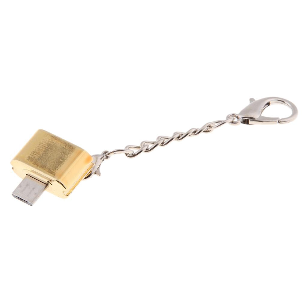 USB A Female to Micro USB Male OTG Adapter Connector for Phone Laptop Gold