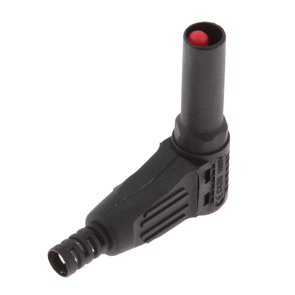 5Piece 4mm Right Angle Banana Male Plug for Multimeter Pen Line Black