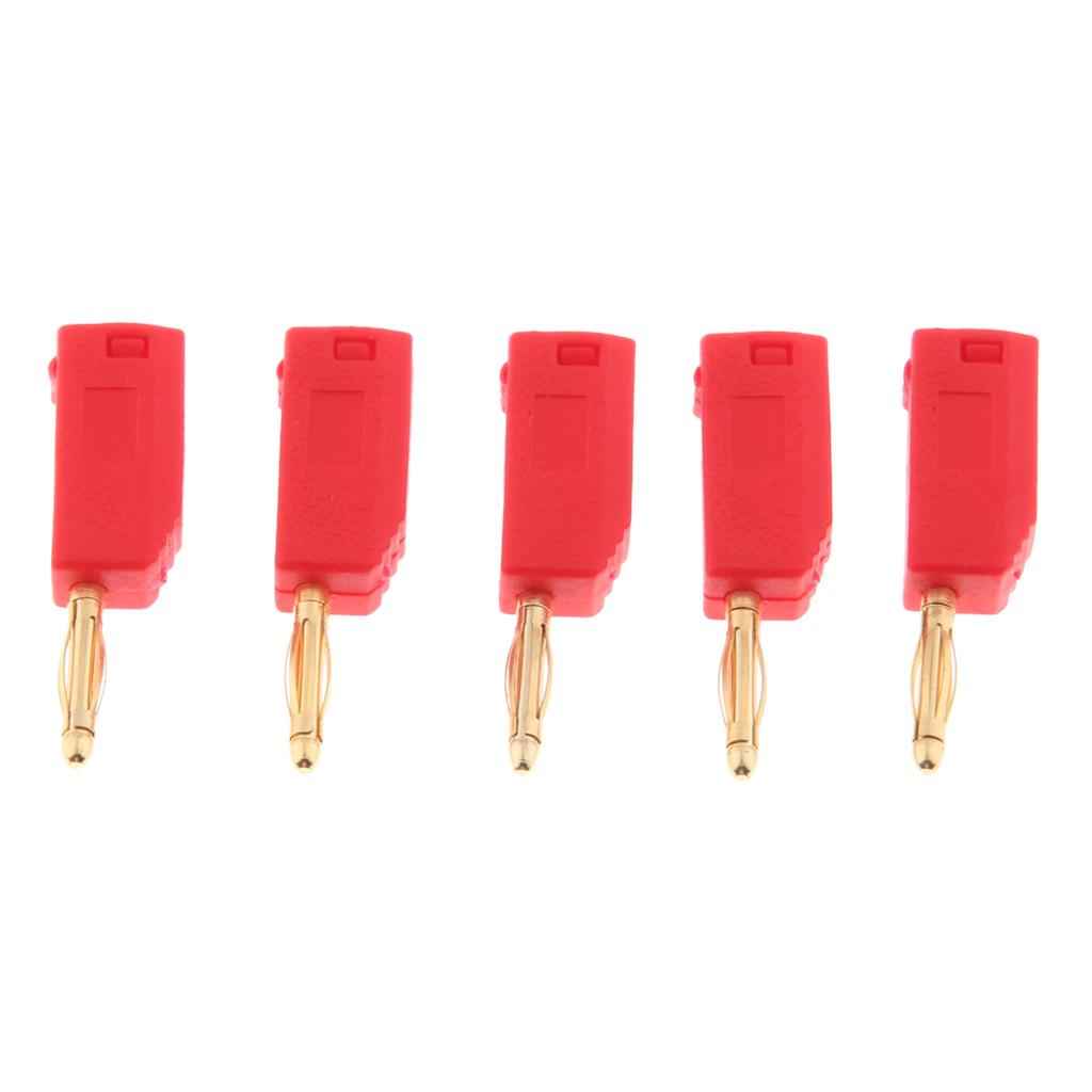 5Pieces 2mm Banana Plug for Test Probes Instrument Meter Connector red