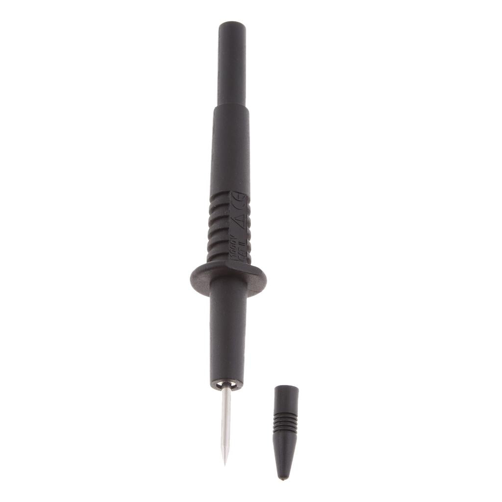 2mm Diameter Stainless Steel Banana Plug Test Probe Lead Pin Tip Pen black