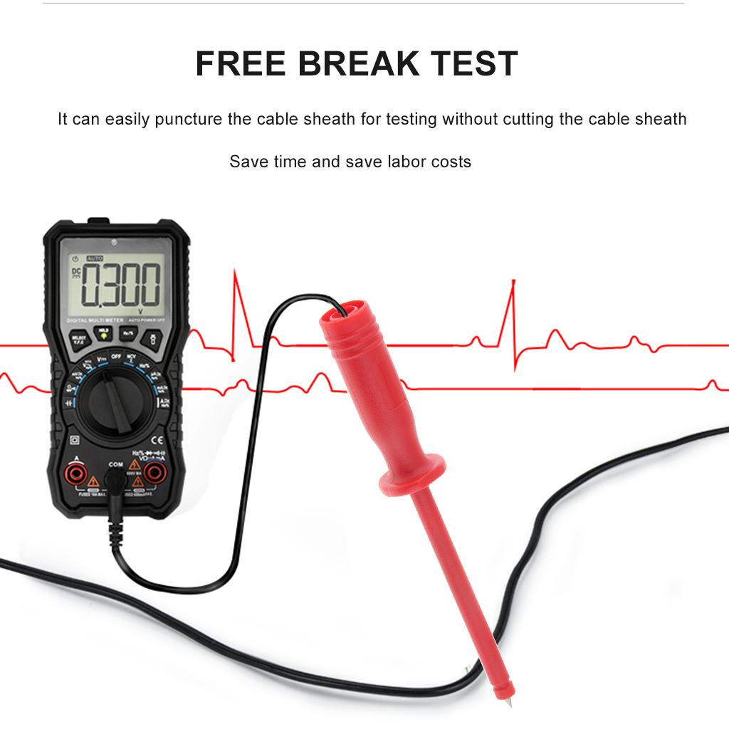 1000V Insulation Piercing Needle Test Probes with 4mm Banana Socket Red