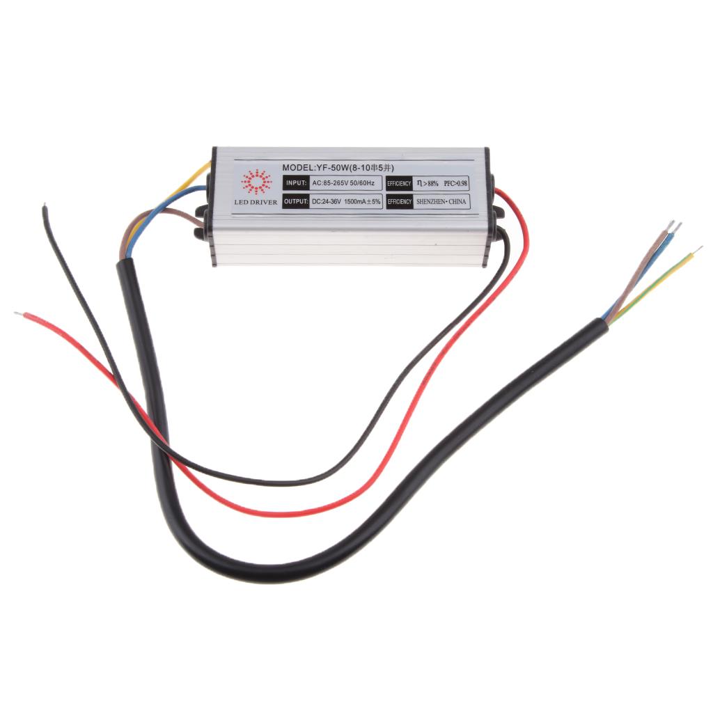 Waterproof LED Driver RGB Power Supply Transformer 1×50W DC25-45V 1500MA
