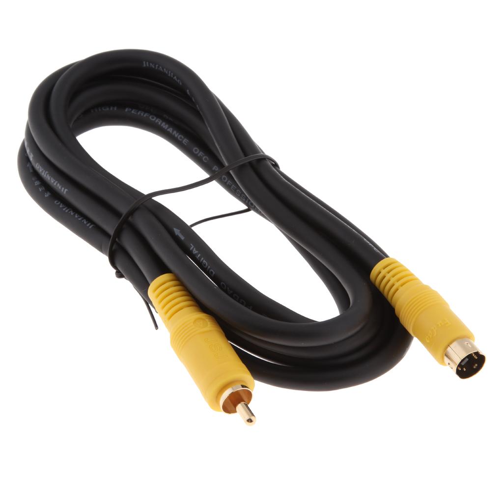 S-Video 4pin to RCA Male to Male TV Video Cable Adapter S terminal 1.8m