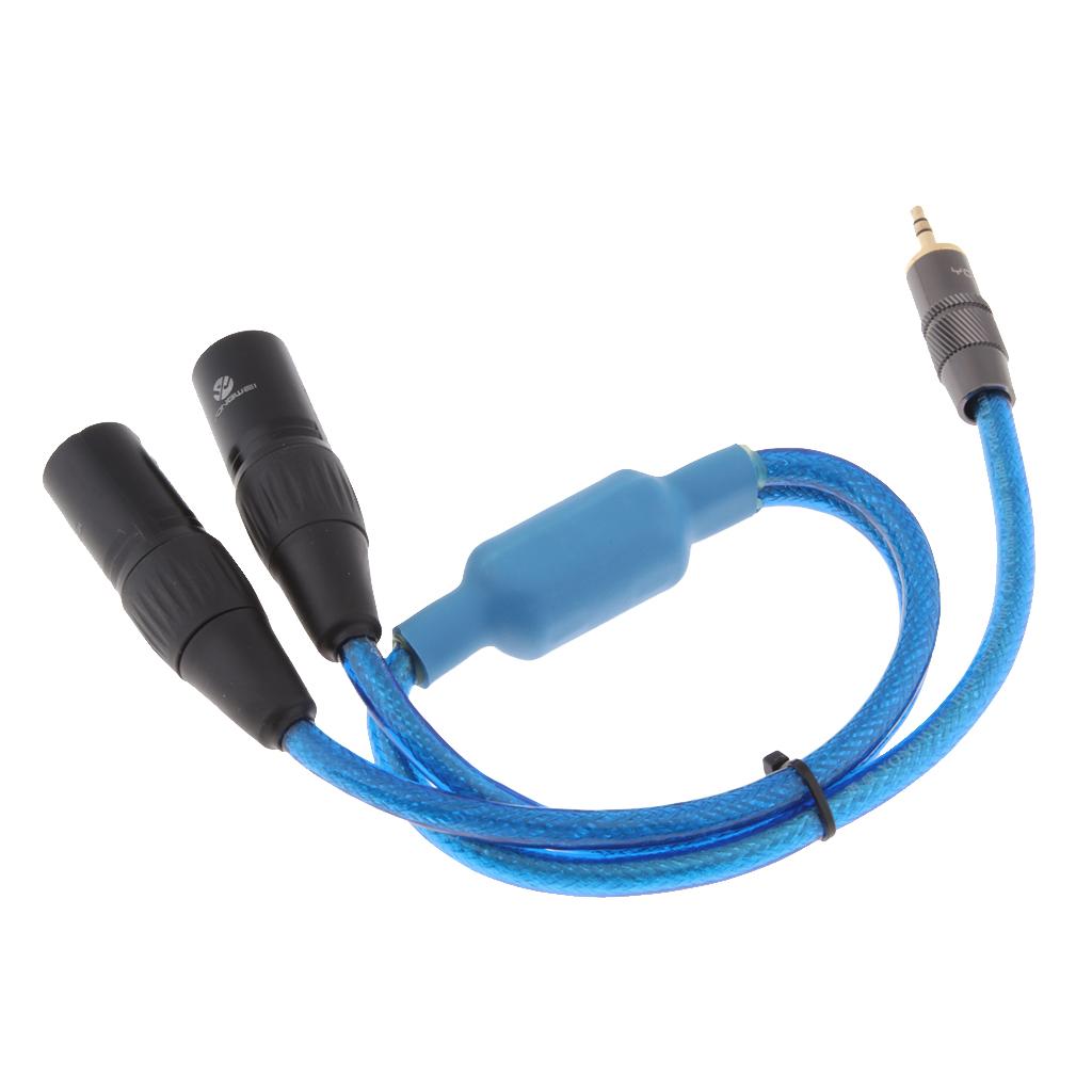 3.5mm 1/8inch Jack Plug to Dual XLR Male Plug Audio Cable 0.5m
