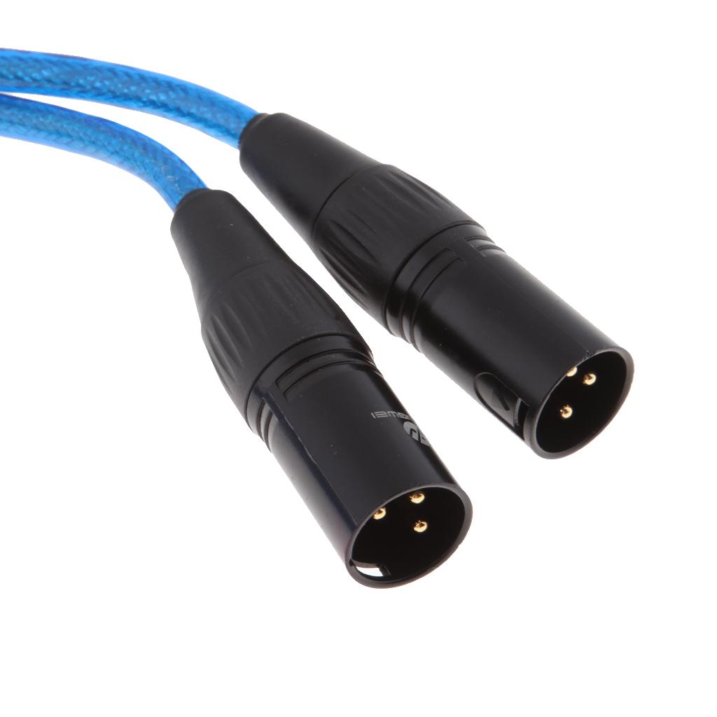 3.5mm 1/8inch Jack Plug to Dual XLR Male Plug Audio Cable 0.5m
