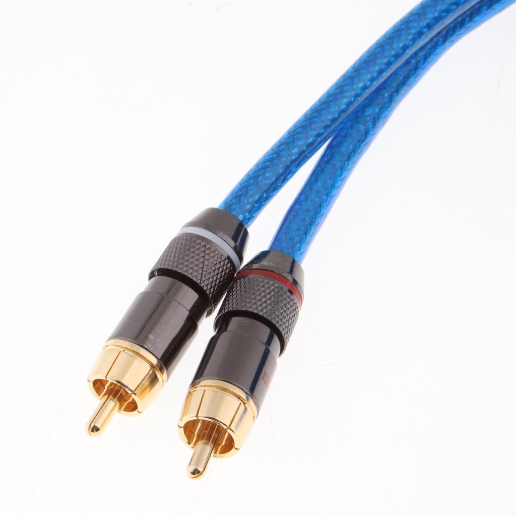 Dual 6.35mm 1/4inch Jack Plug to Dual RCA Male Plug Audio Cable 1.5meter