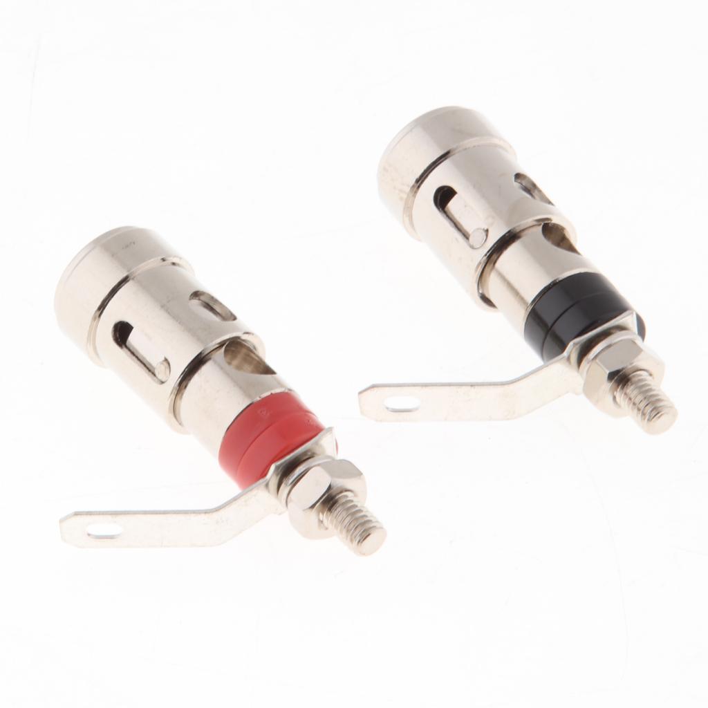2x Pure Copper Binding Post Terminal Speaker Amplifier Banana Plug Connector
