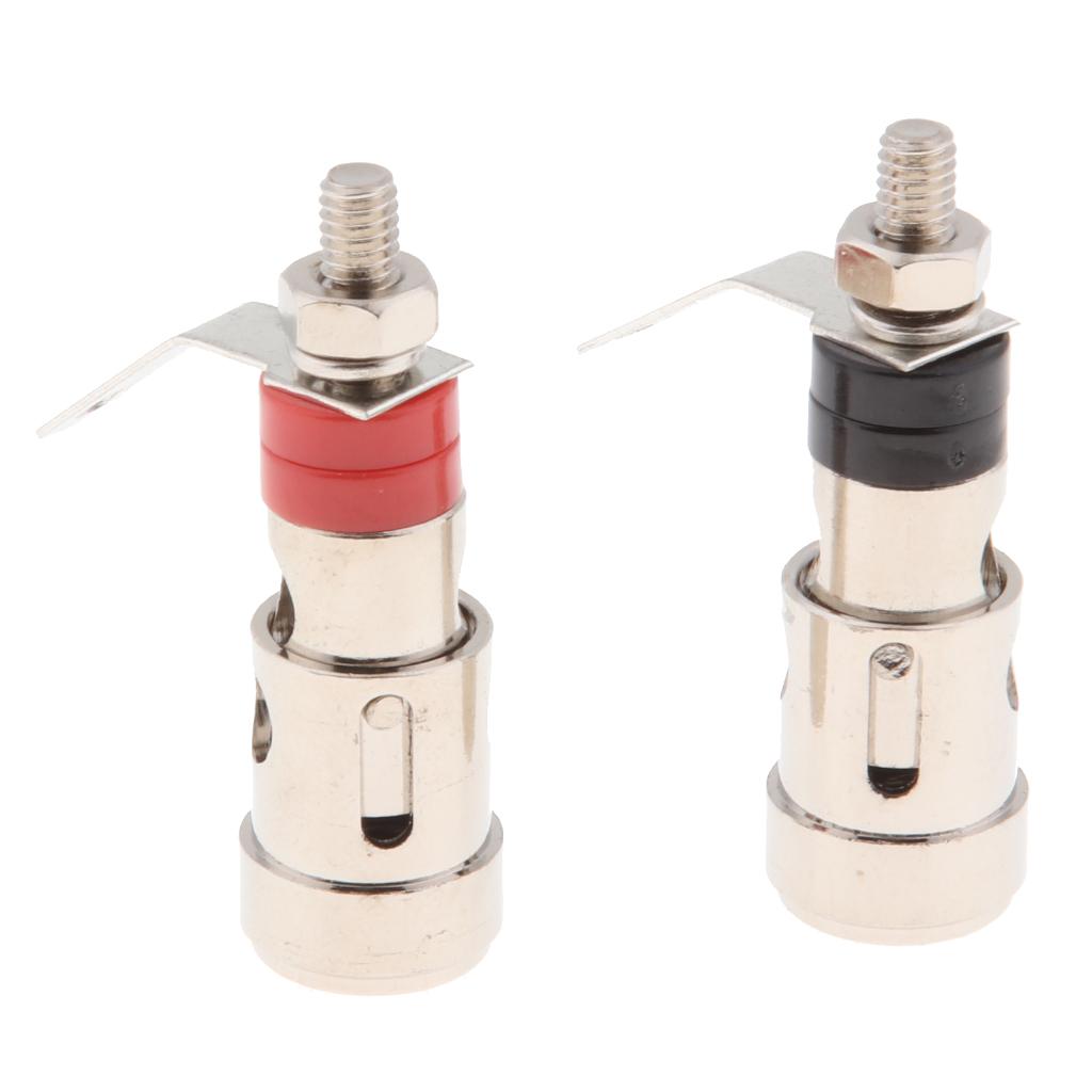 2x Pure Copper Binding Post Terminal Speaker Amplifier Banana Plug Connector