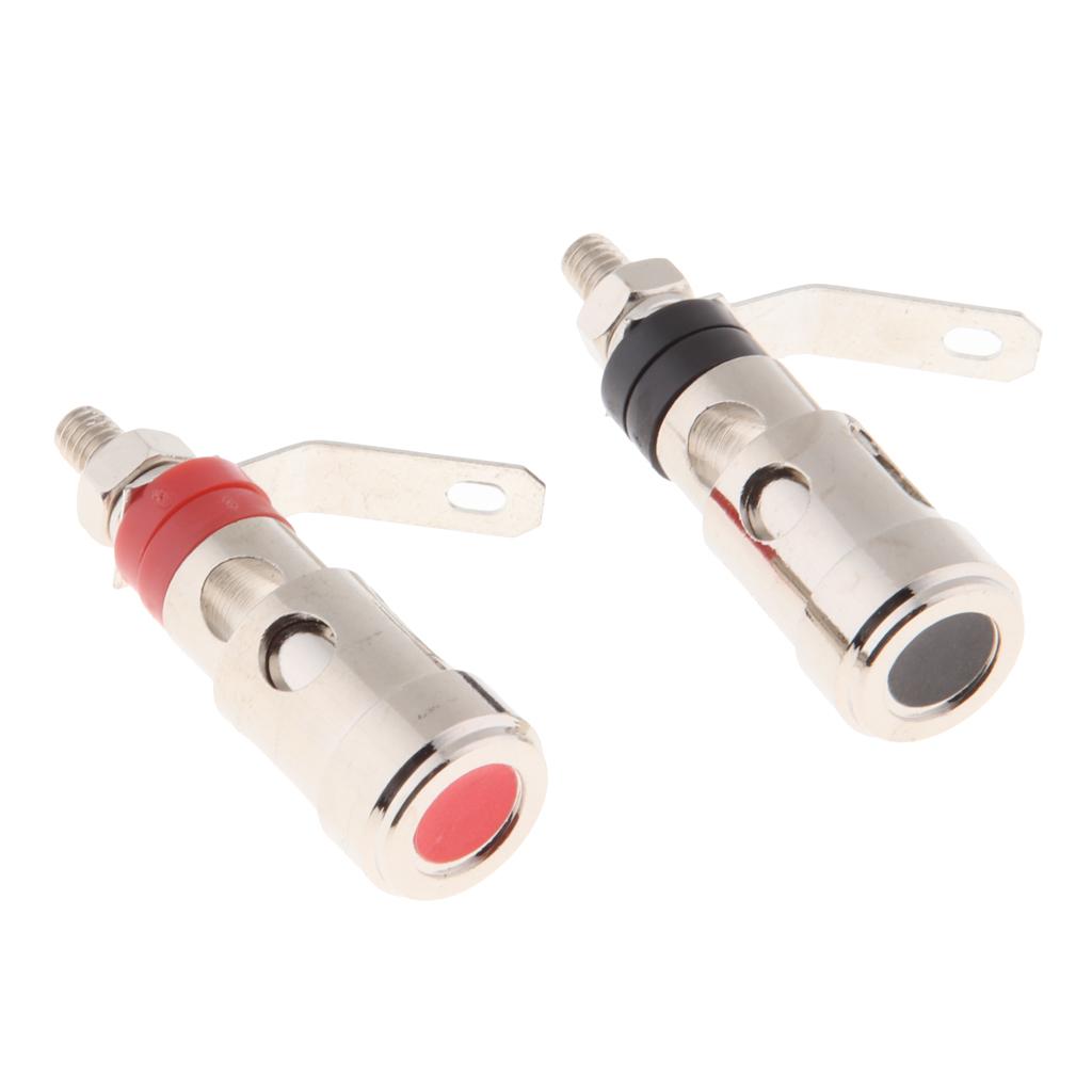 2x Pure Copper Binding Post Terminal Speaker Amplifier Banana Plug Connector