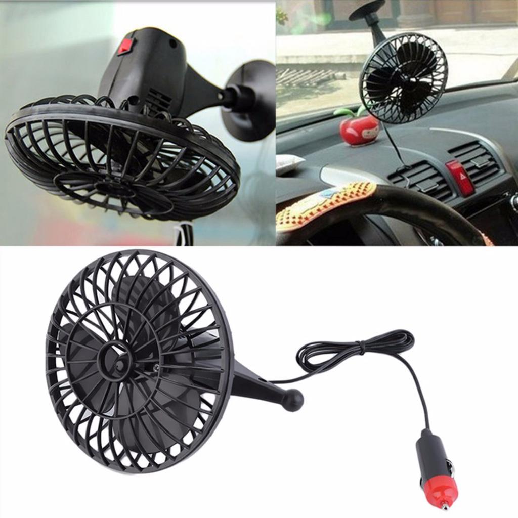 Portable 12V 4 Mini Vehicle Air Cooling Fan Suction Cup Adsorption USB Fan"