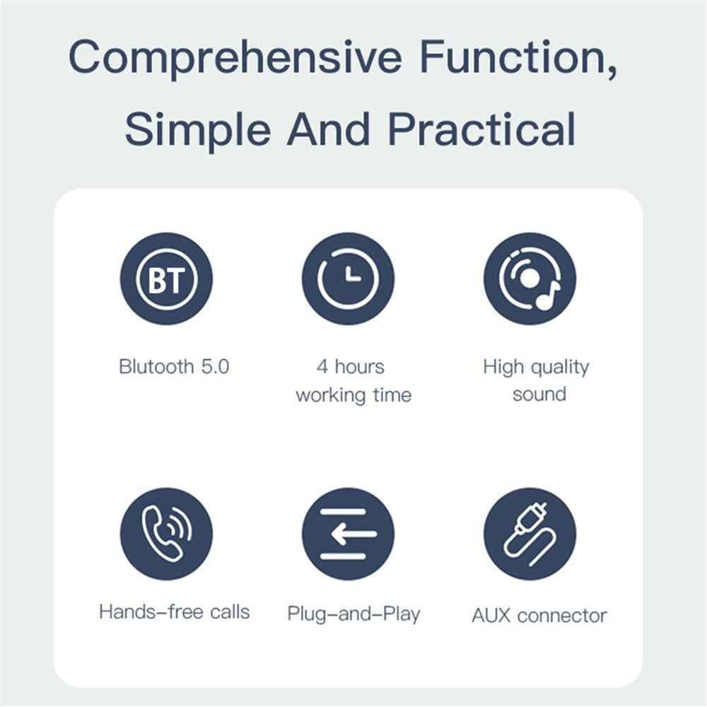 YESIDO YAU25 2-in-1 Bluetooth-compatible 5.0 Transmitter Receiver Aux Adapter for Car Home Stereo System