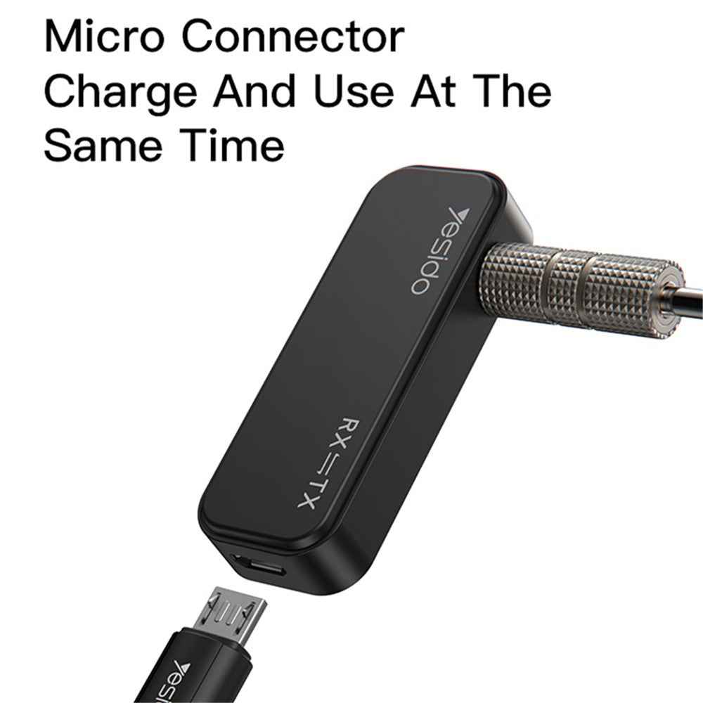 YESIDO YAU25 2-in-1 Bluetooth-compatible 5.0 Transmitter Receiver Aux Adapter for Car Home Stereo System