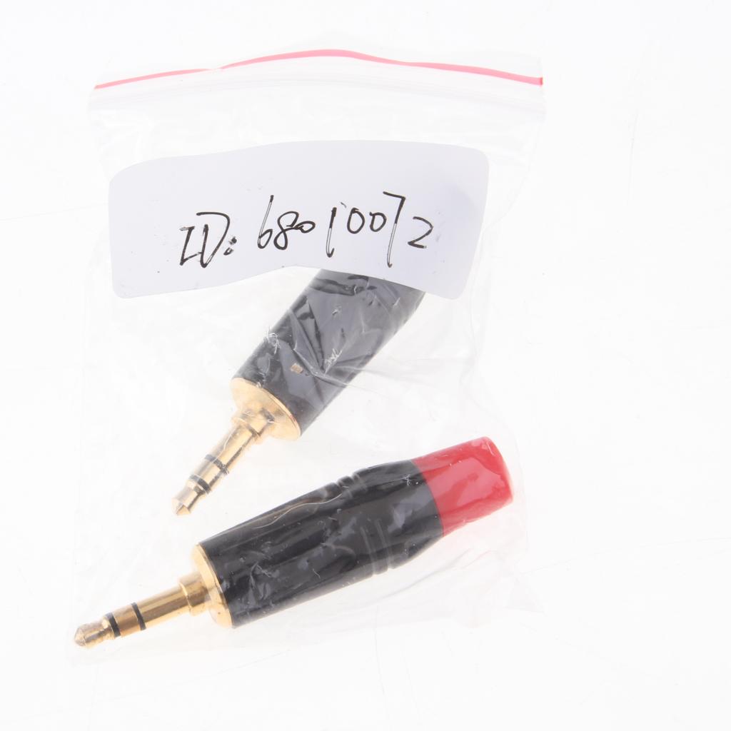 2Pcs 3.5mm 3Pole Male Repair Earphones Audio Solder Jack Plug Adapter