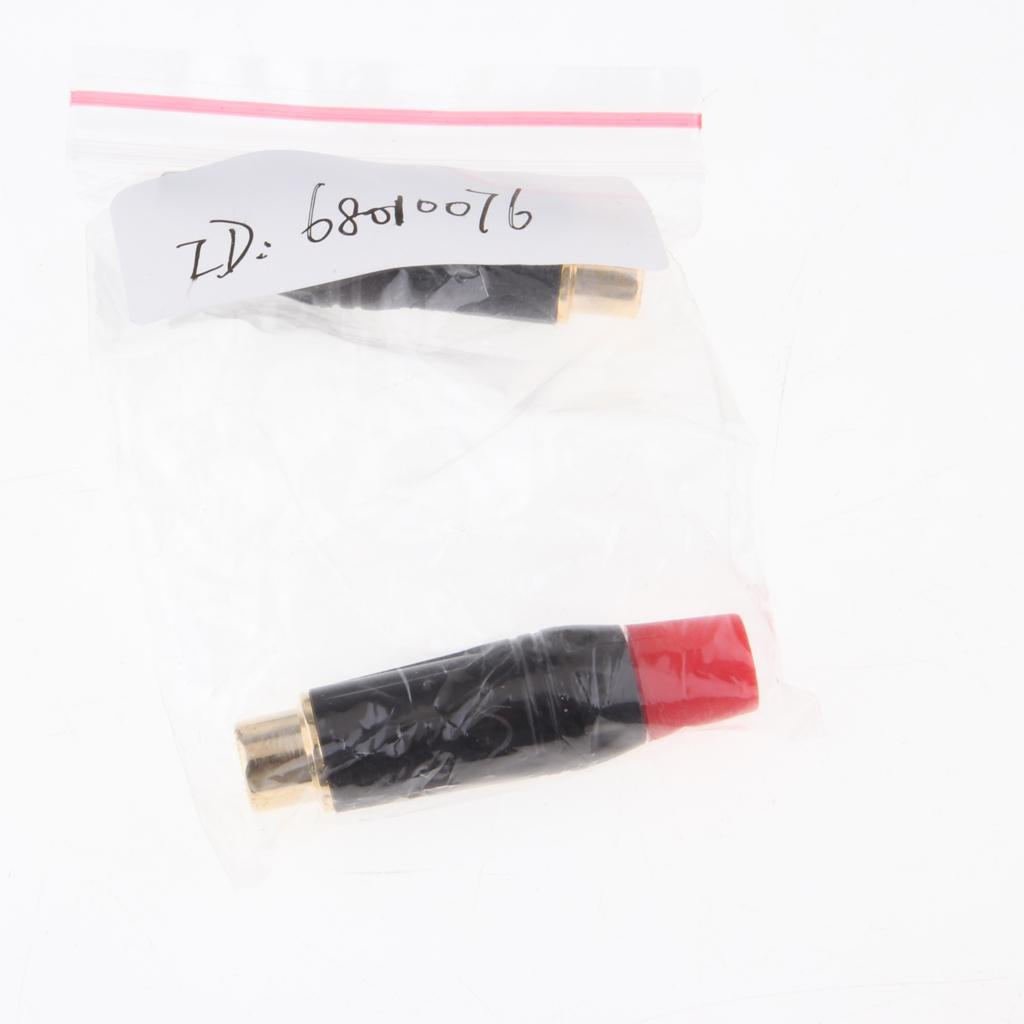 2Psc Gold Plated RCA Female Plug Adapter Audio Cable Connector Speaker Plugs