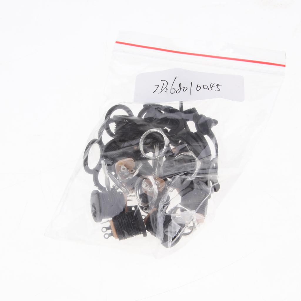 10Pcs DC-022 5.5 x 2.1mm DC Female Power Socket Outlet Connector Panel & Cap