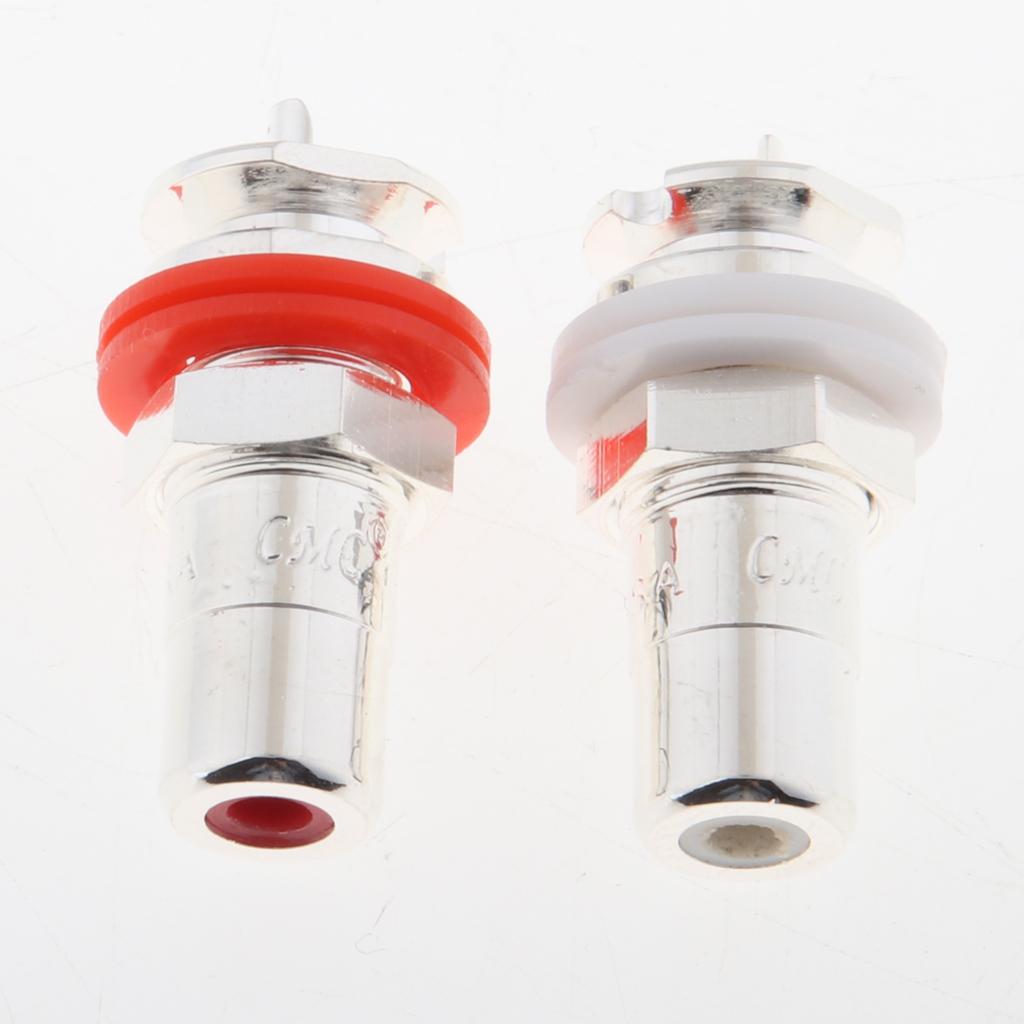 2Piece Audio Terminal Jack Panel Mount RCA Female Socket Connector