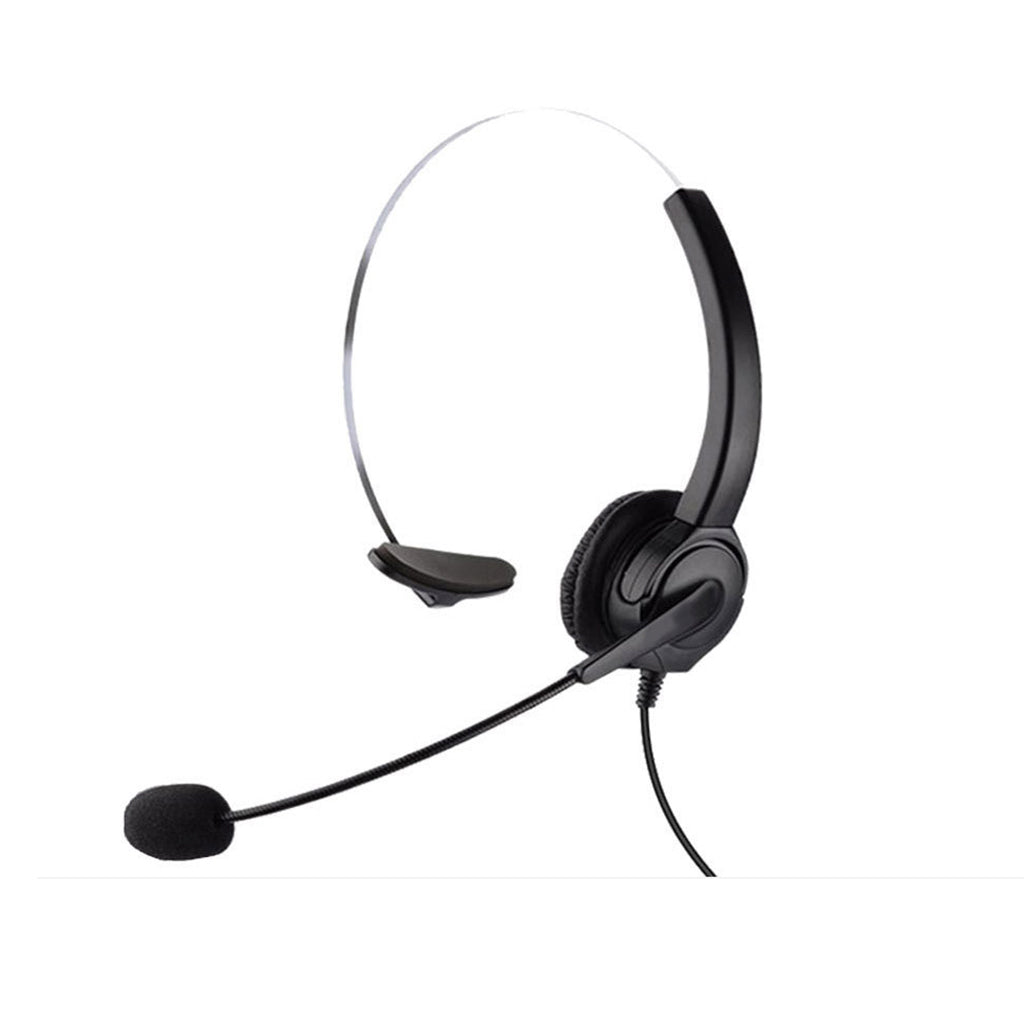 Call Center Monaural Office Phone Headset + Coiled Cable RJ9 Plug for Avaya