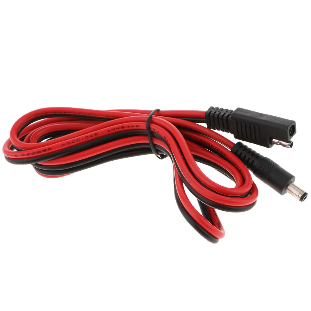15AWG 15A SAE to DC5521 Power Adapter Cable for Car Solar Battery 1.5Meter