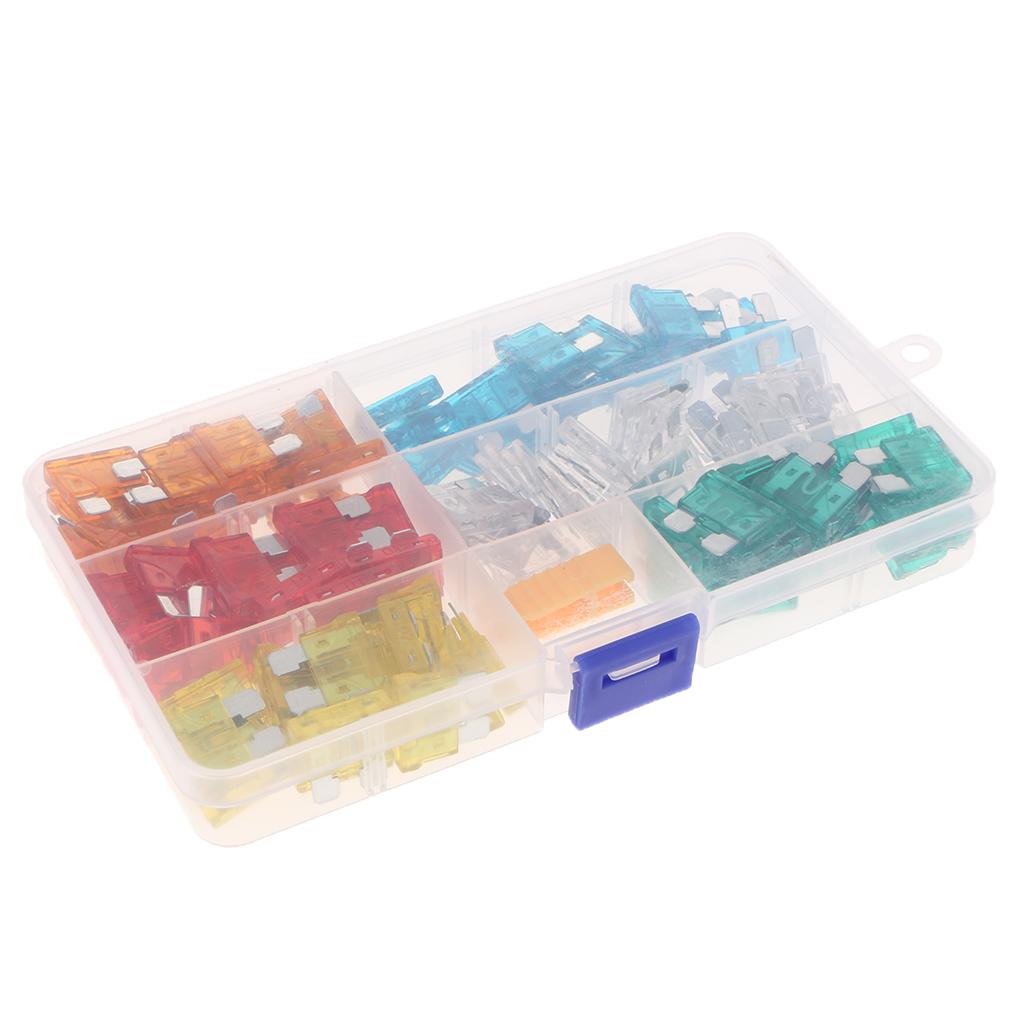 120pcs Medium Size Auto Blade Car Fuses Assortment Kit Replacement 5A-30A