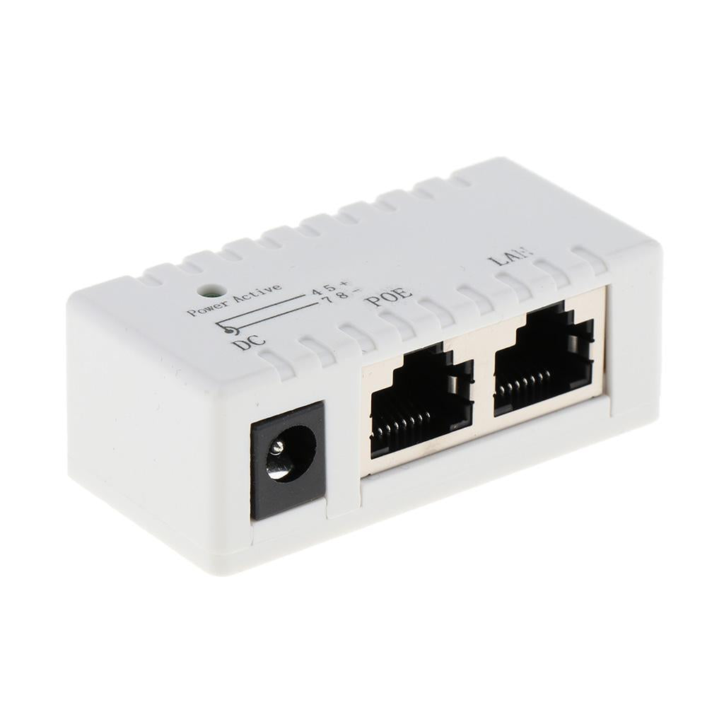 4xPOE Injector Splitter over Ethernet Adapter IP Camera LAN Network DC White