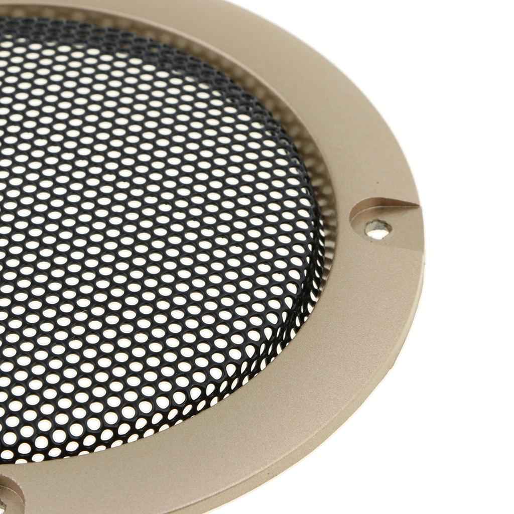 3 inch Audio Speaker Cover Decorative Circle Metal Mesh Grille gold