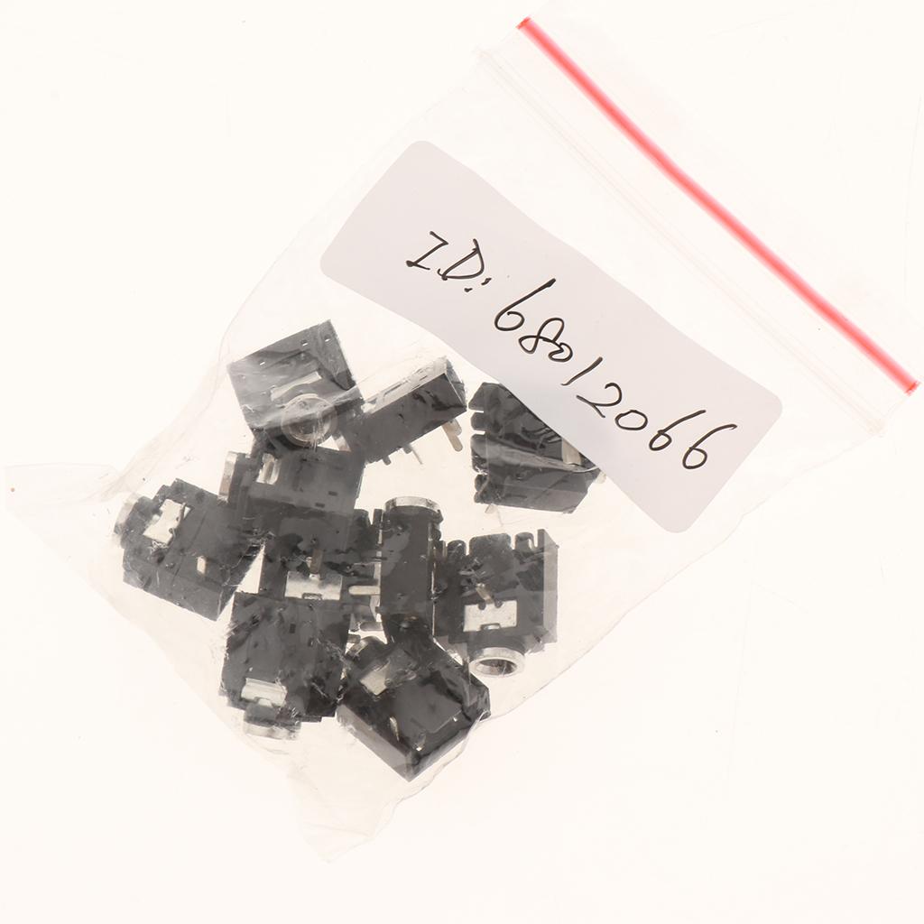 6x10Pieces 3Pin 3.5mm Female Audio Headphone Jack Socket Dual Channel