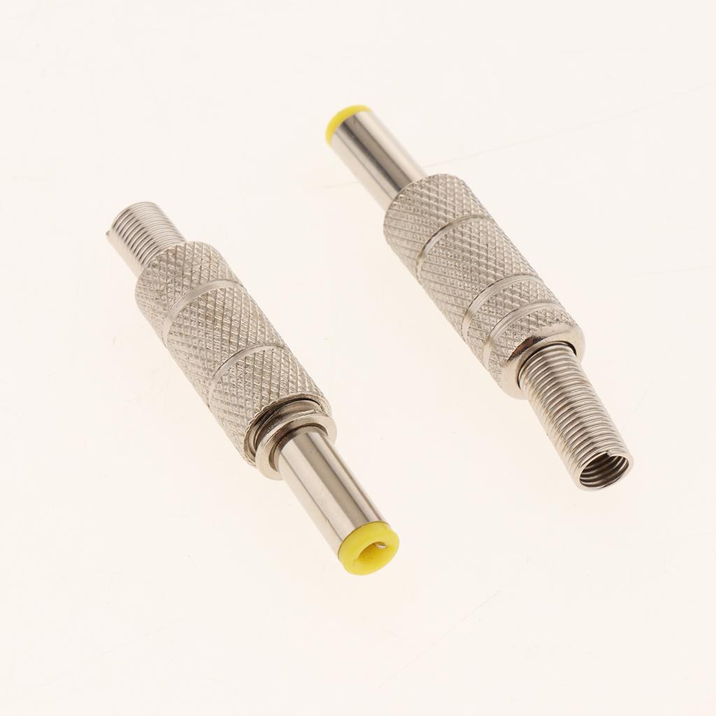 3x5 Pieces DC 5.5x2.5mm Power Male Plug Welding Adapter Connector Metal Shell