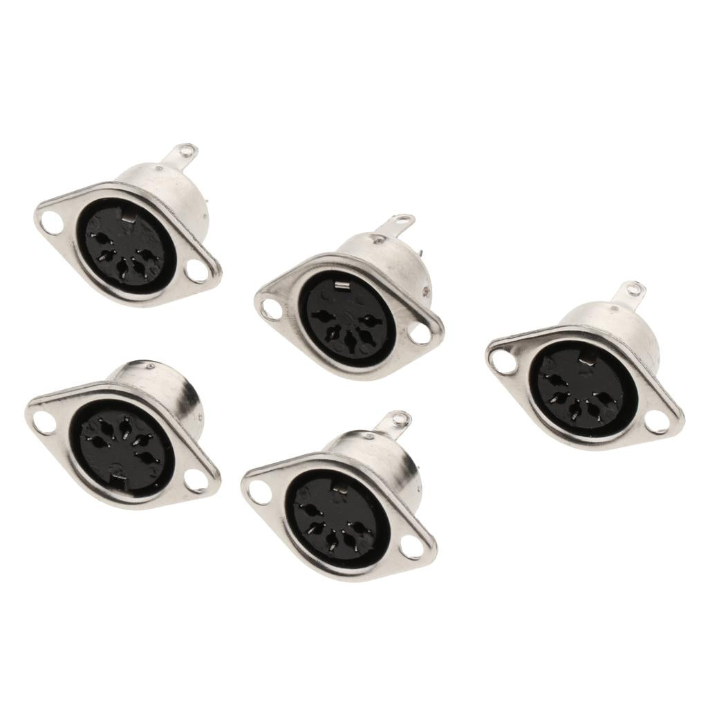 3xDIN Mini Pin Female Plug Audio Socket Connector for Keyboard/Mouse DIY 5 Pin